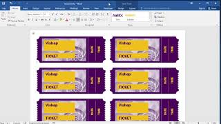 How to create tickets in Word [upl. by Ahsaret]