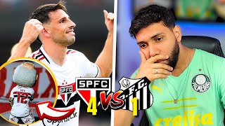 REACT SÃO PAULO 4X1 SANTOS  COM GOL DO PATO TRICOLOR GOLEIA O SANTOS NO MORUMBI [upl. by Latyrc809]