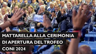 Mattarella alla cerimonia di apertura del Trofeo CONI 2024 [upl. by Lemhaj]