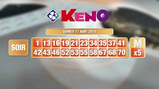 Tirage du soir Keno® du 17 août 2024  Résultat officiel  FDJ [upl. by Janik]