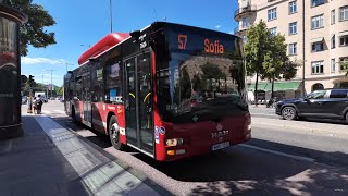 Sweden Stockholm bus 57 ride from Skanstull to Tengdalsgatan [upl. by Ahsiekahs]