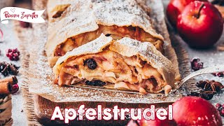 Der Beste Apfelstrudel nach Omas Rezept  Einfach amp Vegan  Wiener Strudel mit ApfelZimtFüllung [upl. by Chem799]