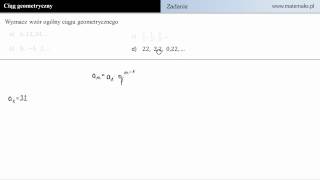 Ciąg geometryczny  zadanie 1d [upl. by Ajaj]