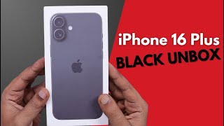 iPhone 16 Plus 🔥 Black Color UNBOXING [upl. by Ralfston]