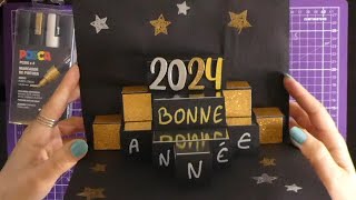 Tuto Carte Pop Up Bonne Année 2024  Enveloppe scrapbooking loisirscreatifs carterie [upl. by Haidabez]