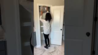 Linen Closet Easy DIY Upgrade diyproject diytok diywithme diycouple diyprojects [upl. by Roti]