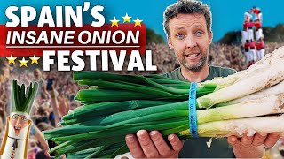 Spain’s LEGENDARY Onion Festival  Calçots in Catalonia [upl. by Solhcin]