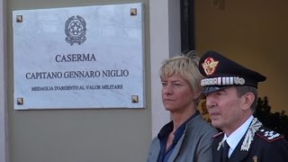 Marcianise CE  Il ministro Pinotti inaugura la caserma dei carabinieri 031014 [upl. by Wollis806]