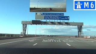 Driving in the UK  M6 Motorway  J20 to J21a  Front View with Rearview Mirror [upl. by Domph]