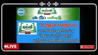 Kalvi Tv Live  5th Std Kalvi Tholaikatchi SahanaTv Captain News Channel Number  Kalvi News [upl. by Greenstein]