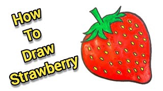 How To Draw Strawberry 🍓 Simple Drawing Of Strawberry  Kidzy Kids [upl. by Christis]