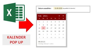 Datum auswählen mit Kalender Pop Up Update 2020 für 64 bit I Excelpedia [upl. by Dijam]