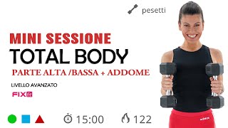 Workout Veloce Tonificazione Total Body Con Pesetti  Varianti Plank [upl. by Elletnahc]