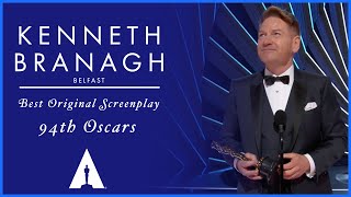 Kenneth Branagh Wins Best Original Screenplay for Belfast  94th Oscars [upl. by Lazaruk]