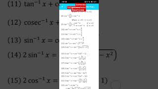 Inverse trigonometric functions class 9th 10th 11th 12th maths formula [upl. by Huei]