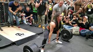 Stefi Cohen deadlifts 545 lbs in Animal Pak Cage 2018 [upl. by Naejarual]