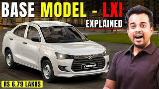 New Maruti Dzire Facelift LXI BASE MODEL Explained  Rs 679 Lakhs  2024 New Dzire Base Model [upl. by Asyram]