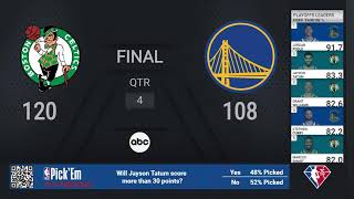 Celtics  Warriors  Game 1  2022 NBAFinals Presented by YouTube TV Live Scoreboard [upl. by Filberto]