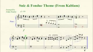 Piano Sheet Music  quotSniz amp Fondue Themequot From Kablam [upl. by Ilenay]