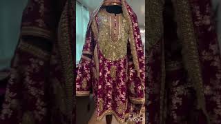 😍Bridal kashmiri adorned pheran with luxurious tilla and cutdana detailing🍁 shorts viral ytshorts [upl. by Ahsemac]