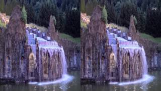 Kassel Bergpark Wilhelmshöhe  beleuchtete Wasserspiele  Real 3D Lowlight [upl. by Gisella]