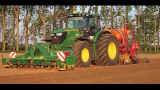 semis de pois avec lETA Pocholle et leur herriau turbosem attelé au john deere 6215r [upl. by Murdock]