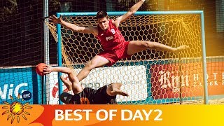 Top 5 Actions  Day 2  YAC 17 Beach Handball EURO [upl. by Oler]