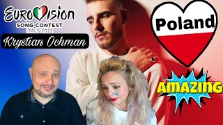 Poland  Eurovision 2022  Krystian Ochman  River  REACTION 🇮🇹ITA🇨🇴COL [upl. by Charis]