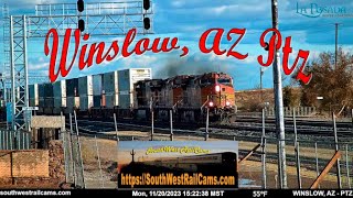 Winslow AZ  BNSF Seligman Sub MP 2853  PTZ  SouthWest RailCams LIVE [upl. by Assirat]