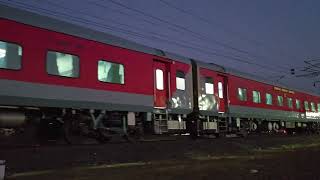 First Lhb Coaches Run Of 20910 Porbandar Kochvali Slowly Skip Bhanvad Station [upl. by Elyag]