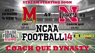 NCAA14 College Football Revamped  Maryland at 1 Nebraska Coach Que [upl. by Fransisco]