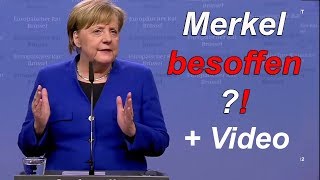 Angela Merkel betrunken bei Rede  Videos von Pressekonferenz EU  Meine Meinung [upl. by Wilma]