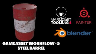 Game asset workflow  5  Blender 30  Marmoset Toolbag 4  Substance Painter [upl. by Golter]