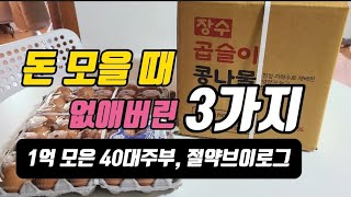 돈모을 때 비운 3가지  절약브이로그  식비절약  짠테크  40대주부  1억모으기  행복한삶을 위하여 [upl. by Salazar]