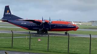 Cavok Air Antonov An12B Take Off at Prestwick Airport [upl. by Ylloh711]