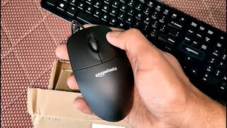 AmazonBasics Wired Keyboard and Wired Mouse Bundle Pack unboxing and first impression [upl. by Toulon]