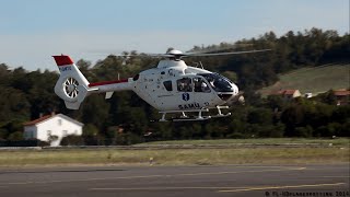 SAMU  Eurocopter EC135 FGMTU takeoff from AlbiLe Séquestre airport LBILFCI [upl. by Hedelman]