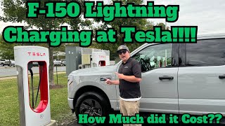 2024 Ford F150 Lightning Charging at Tesla Supercharger V3 Magic Dock [upl. by Dinan390]