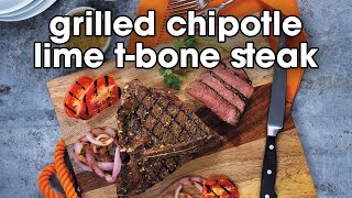 Grilled Tbone Steak with Chipotle Lime Marinade Recipe [upl. by Euqinomahs713]