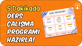 Ders Çalışma Programı Hazırlıyoruz 30 Kasım  6 Aralık Örnek PDF [upl. by Chase]