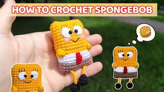 How to Crochet SpongeBob Keychain Free Amigurumi Tutorial 💛 Beginner Friendly [upl. by Rosita251]