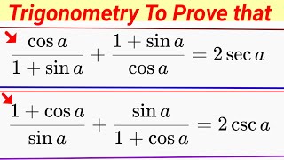 Trigonometry Prove that Questions  class 8 Chapter Trigonometry  subOMath exercise no 54 [upl. by Ban]