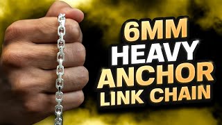 Silver 6mm Heavy Anchor Link Chain [upl. by Urial]