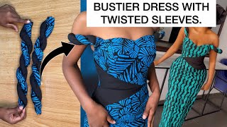 How to Sew this Stylish Bustier Dress with Twisted Sleeves [upl. by Sille]