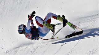 Swiss skier Urs Kryenbuehl crashes on final jump in Kitzbuehel downhill  NBC Sports [upl. by Yelsek809]