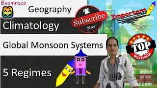 Global Monsoon Systems in Climatology  5 Regimes Examrace  Dr Manishika [upl. by Hengel]