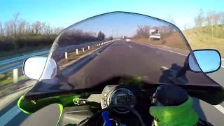 2005 Kawasaki Ninja ZX6R acceleration and top speed 0  250kmh [upl. by Kinny]