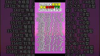 【2024年の運勢】星座×血液型×干支で観る576通り水森太陽監修による最強運ランキング 占い shorts [upl. by Esbenshade400]