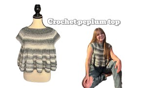 Crochet Peplum top  Tutorial [upl. by Jeanelle]