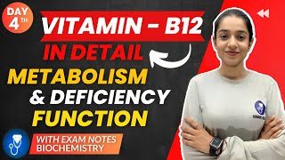 Vitamin B12 Biochemistry  Vitamin B12 Deficiency Biochemistry  Function Vitamin B12 Metabolism [upl. by Sivek436]